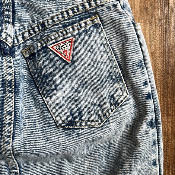 Vintage Guess 80s 90s Acid Wash Denim Skirt XXS - Picture 8 of 9